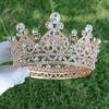 Bridal jewelry crown alloy rhinestone wedding headdress baroque headband round crown