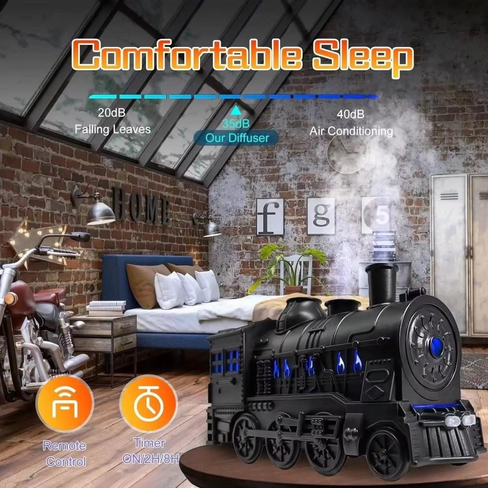 Remote Control Train Shape Diffuser Cool Mist Air Humidifier Essential Oil Diffuser  Home