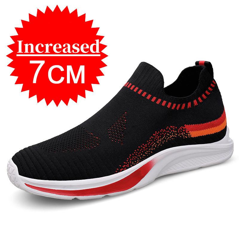 

Fashion Outdoor Men Sneakers Mesh Breathable Elevator Shoes 7CM Heightening Shoes Man Hidden Heels Casual Sports Shoes Tenis Masculino 44
