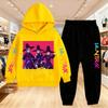 KPop Demon Hunters Printing Hoodies Sets Kids Clothes Children Hoodie+pants Suitable 3-12 Years Boys Girls Pink Black Sweatshirt