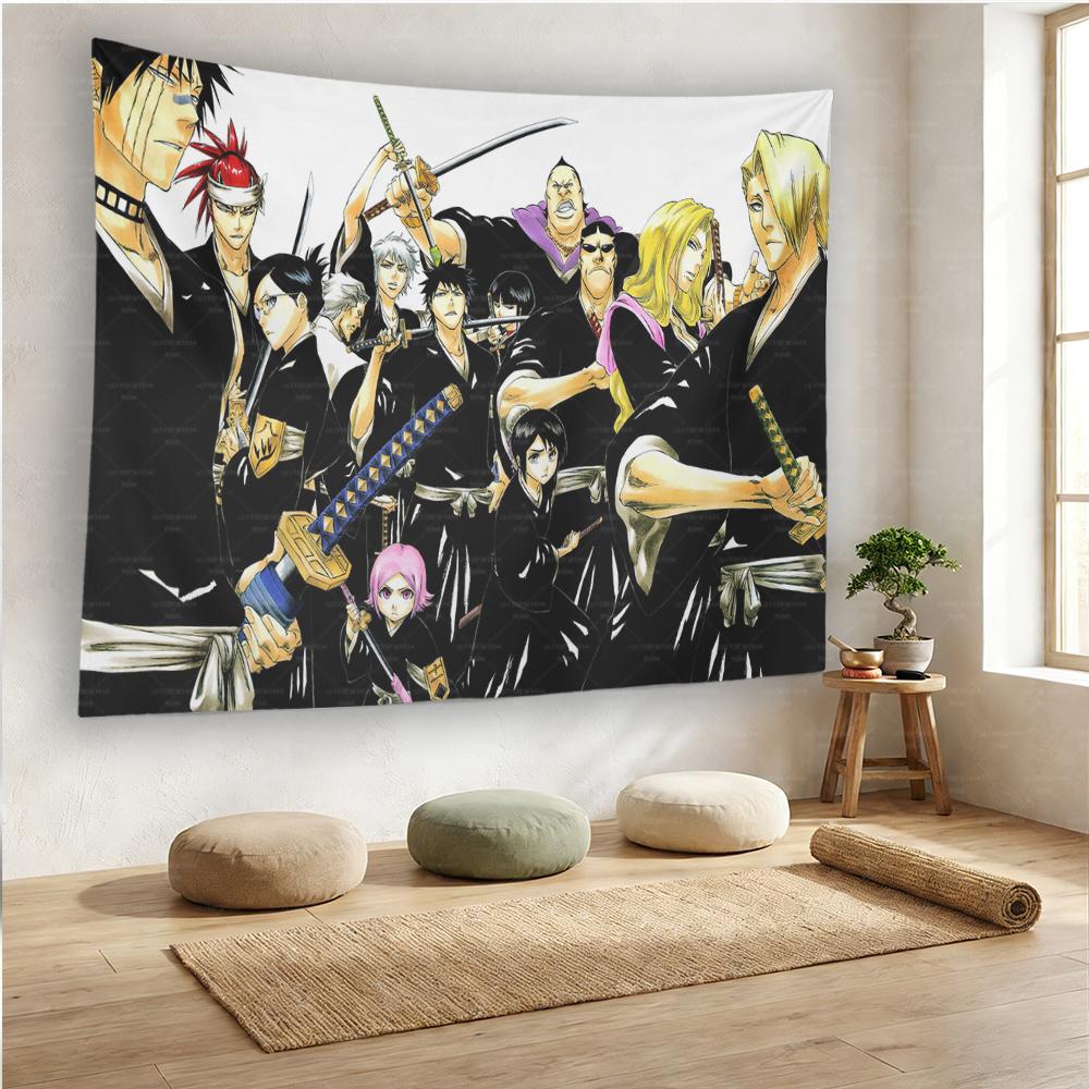 Bleach Anime Tapestry Ichigo KKurosaki Wall Hanging Aesthetic Bedroom Dorm Manga Decor