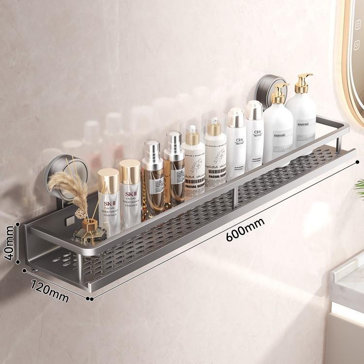 No-Drill Suction Cup Bathroom Shelf for Toiletries and Cosmetics