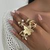 Ingemark Vintage Metal Starfish Flower Open Rings Women 2025 New Irregular Geometric Imitation Pearls Ring Wedding Party Jewelry
