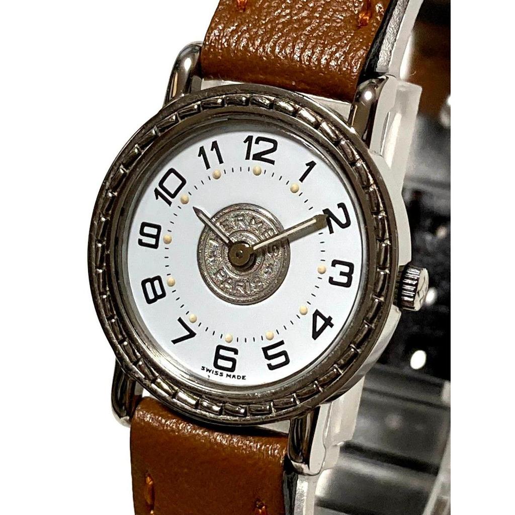 Used Extremely Beautiful Item! HERMES Hermes Serie Exterior Polished Ladies Watch