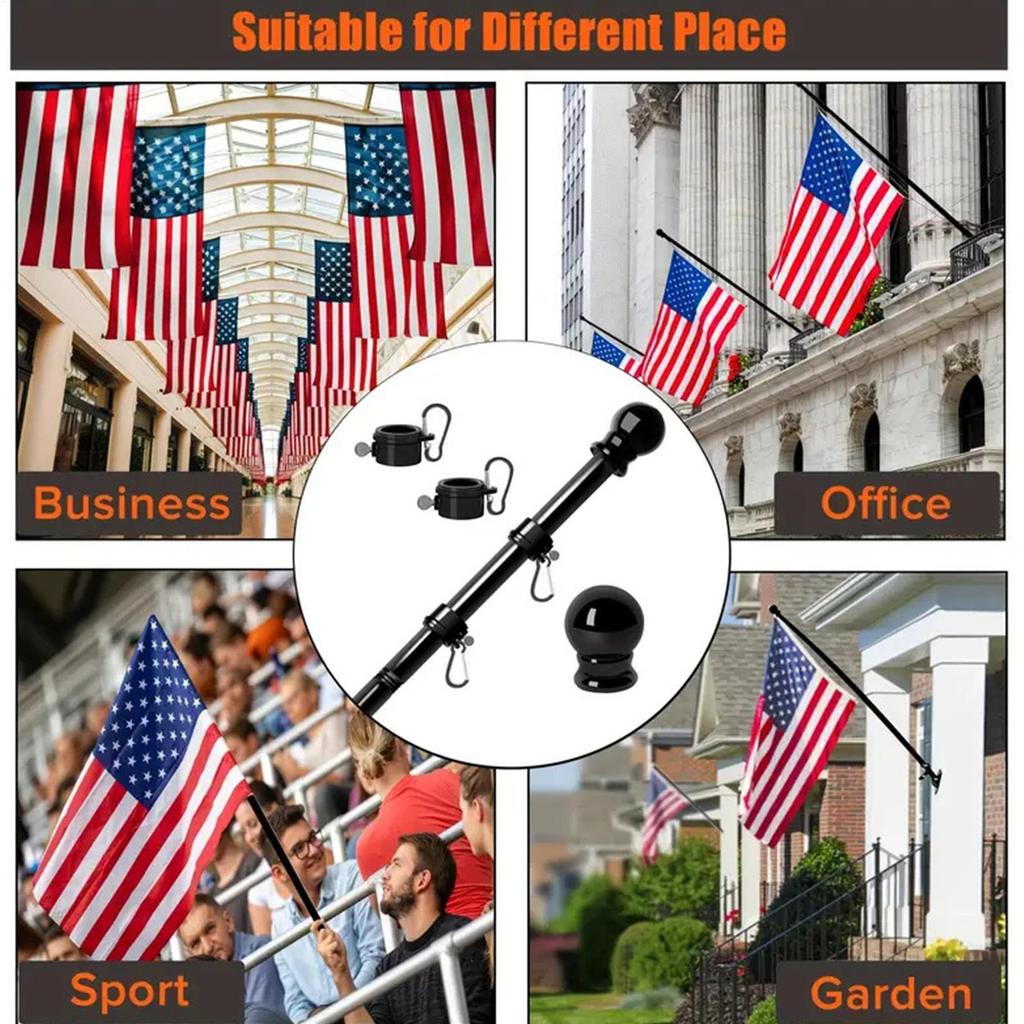 Outdoor Flag Pole With 360 Rotating Rings Stainless Steel 6ft Heavy Duty Residential Flag Poles For Garden Garage Yard Patio