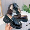 Loafers Chunky Heeled Single Shoes British Style Small Leather Shoes Casual Versatile Women's Shoes