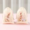 6pcs Drawstring Gift Bags, Cute Rabbit Bunny & Flowers Drawstring Candy Gift Bags Sack Bag, for Holiday Presents, Spring Indoor