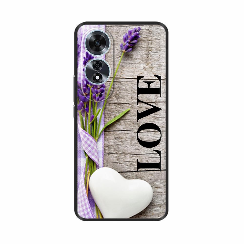 For Oppo A60 4G Case Love Heart Butterfly Soft Silicone Painted Back Cover For Oppo A60 OppoA60 4G Phone Shell Housing Fundas