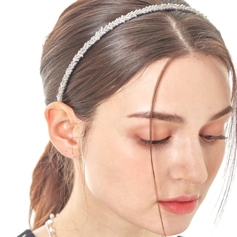

ctwins simple crystal hairband peach