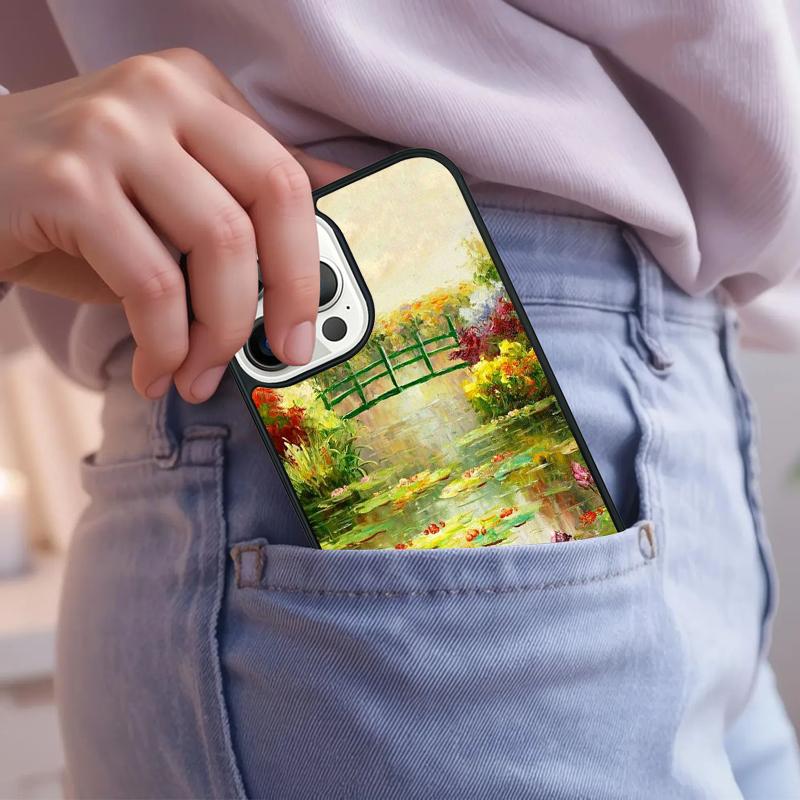 Monet Garden Lotus Phone Case For iPhone 17 Air 15 16e 14 13 Pro Max Coque 12 11 Pro Max PLUS cover