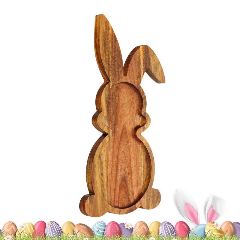 Easter Easter Wooden Bunny Tray Rabbit Shaped Charcuterie Board Kitchen Chopping Board Platter for Fruit Salad Cake home decor