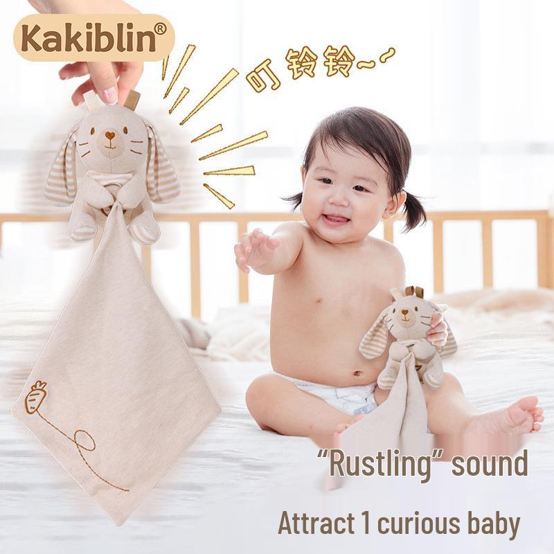 Organic Cotton Plush Baby Comfort Blanket & Teether Toy