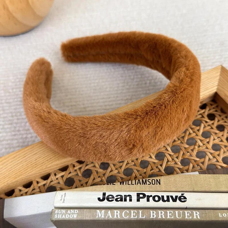 New Pumpkin Color Headband Velvet Sponge Wide Hair Band for Woman Girl Elegant  Hair Hoop Autumn/Winter Fashion Hair Accessories