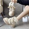 Schneestiefel Damen 2025 Winter neue dicksohlige Samt warme Lammwolle weiße Martinstiefel vielseitige niedliche kurze Stiefel