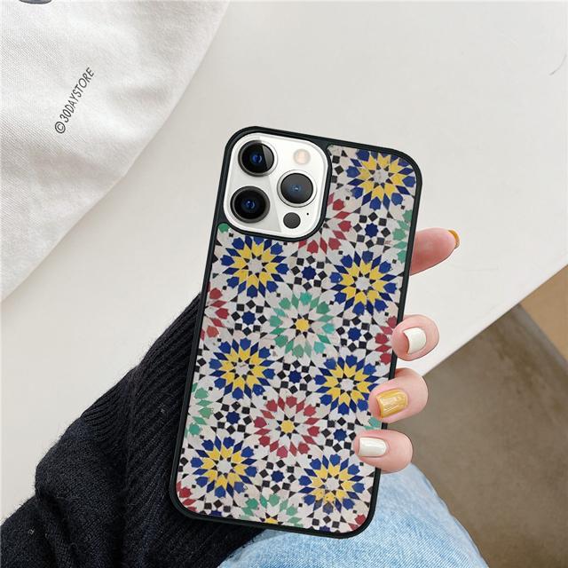 Marokkanisches Fliesenmuster Muschelschale Für iPhone 17 Air 15 16 14 13 12 Pro Max 11 Pro Max Plus Handyhülle Abdeckung