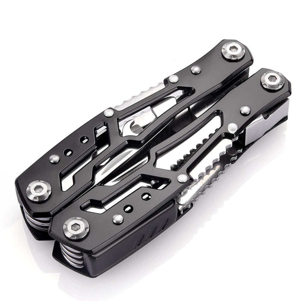 Portable All-Steel Multifunctional Pliers: Compact Outdoor, Vehicle-Mounted Emergency Tool & Wrench.