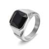 2026 Jewelry Personalized Square Cut Glass Gemstone Men's Ring Fashion Jewelry Ring