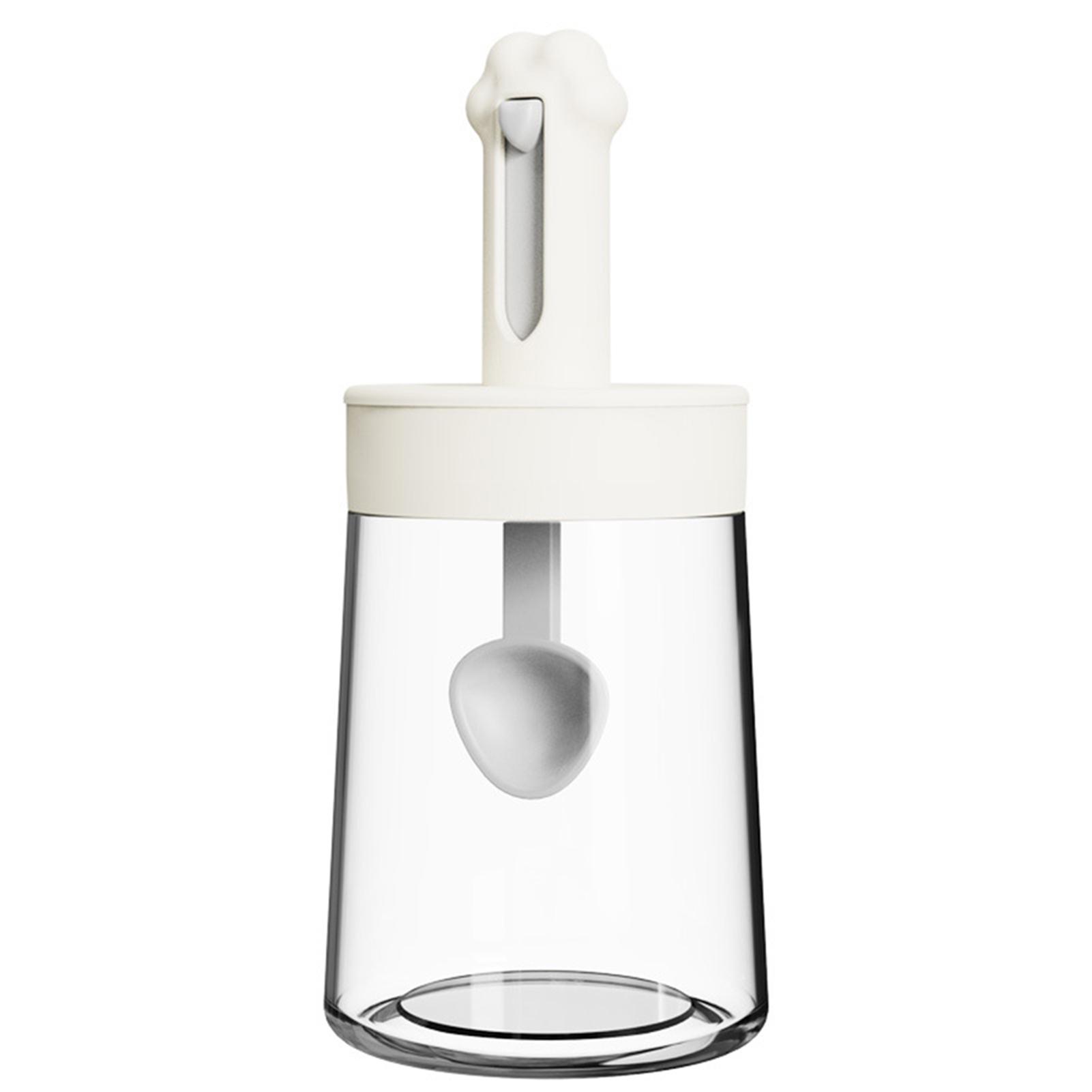 

350ml Seasoning Bottle With Cat Claw Spoon Multipurpose Sealed Spice Jar For Home Restaurant бежевий