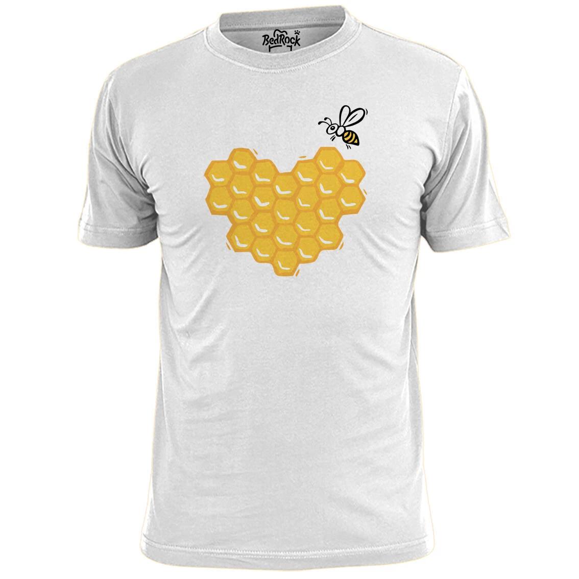 Mens Honey Bee Heart T shirt Bees Polen Pollination Environment 4XL