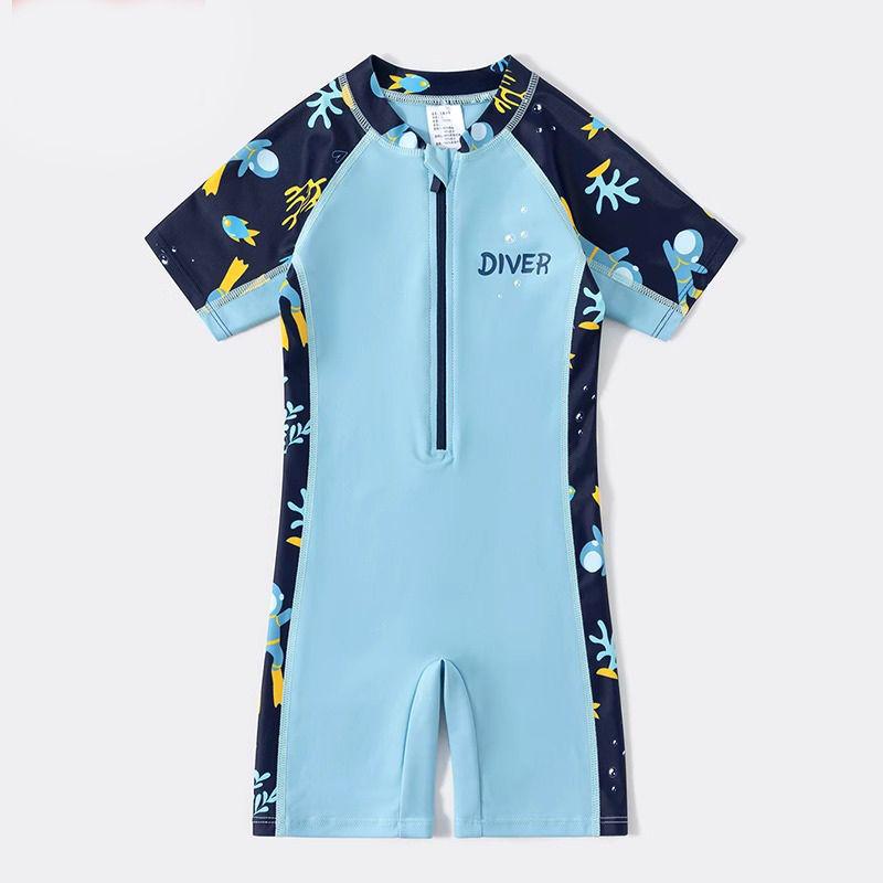 

Детский летний слитный купальник 2025 для мальчиков - Профессиональная тренировочная одежда для плавания Size 100 (Height ~90cm)