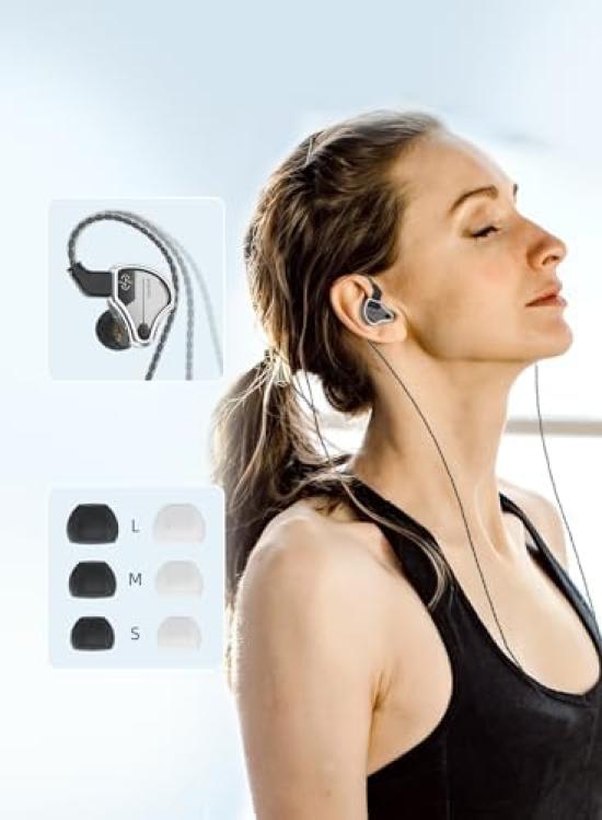 Yinyoo CCZ BC02 Wired Earphones, In-Ear Monitors, Chinese-made Gaming Earphones, Single DD, Ear-Hook, High Sound Isolation, Noise Cancelling,