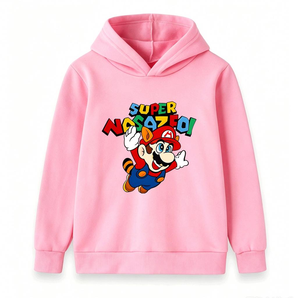 Kids Boys Girls Long Sleeve Crewneck Hoodie, Cute Cartoon Game Character Print Casual Pullover Sweatshirt, Comfortable Soft Cotton Top For Daily Outdo