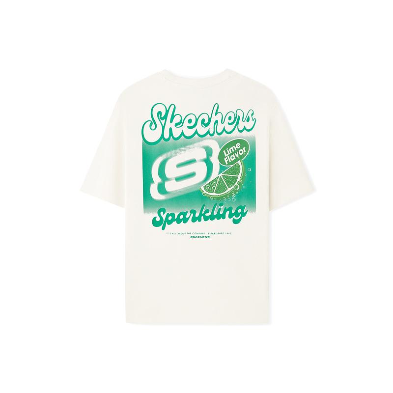 Skechers Soft And Comfortable Versatile Solid Color Short Sleeve T-Shirt Unisex Tops White L225U158-0074