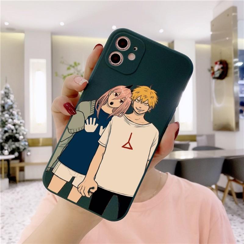 Japan Chainsaw Man Phone Case For IPhone 14 11 12 13 Pro Max X XR XSMax 6 6S 7 8 Plus SE 2022 Soft Square Color Phone Cover