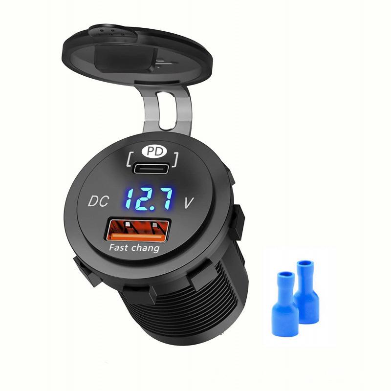 2026 Super Fast 120W Car Charger with 4 Ports (2 USB + 2 USB-C) & Digital Display