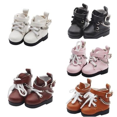 1 pereche Mini mini pantofi pentru păpuși pantofi cu lanț din piele PU cizme de păpușă EXO pentru păpuși BJD pantofi din PU papuși pentru corp