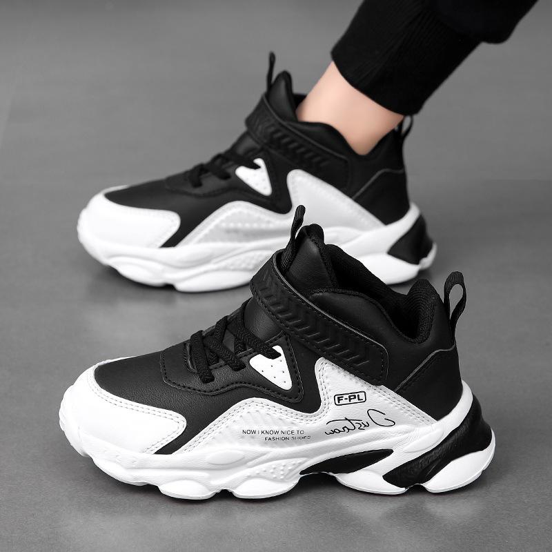 

Детские кроссовки осень и зима новые тренировочные кроссовки для мальчиков детская кожаная водонепроницаемая спортивная обувь для среднего и старшего возраста 40