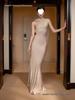 Elegant Summer Satin Evening Gown - Sexy European & American French Style Long Dress for Women