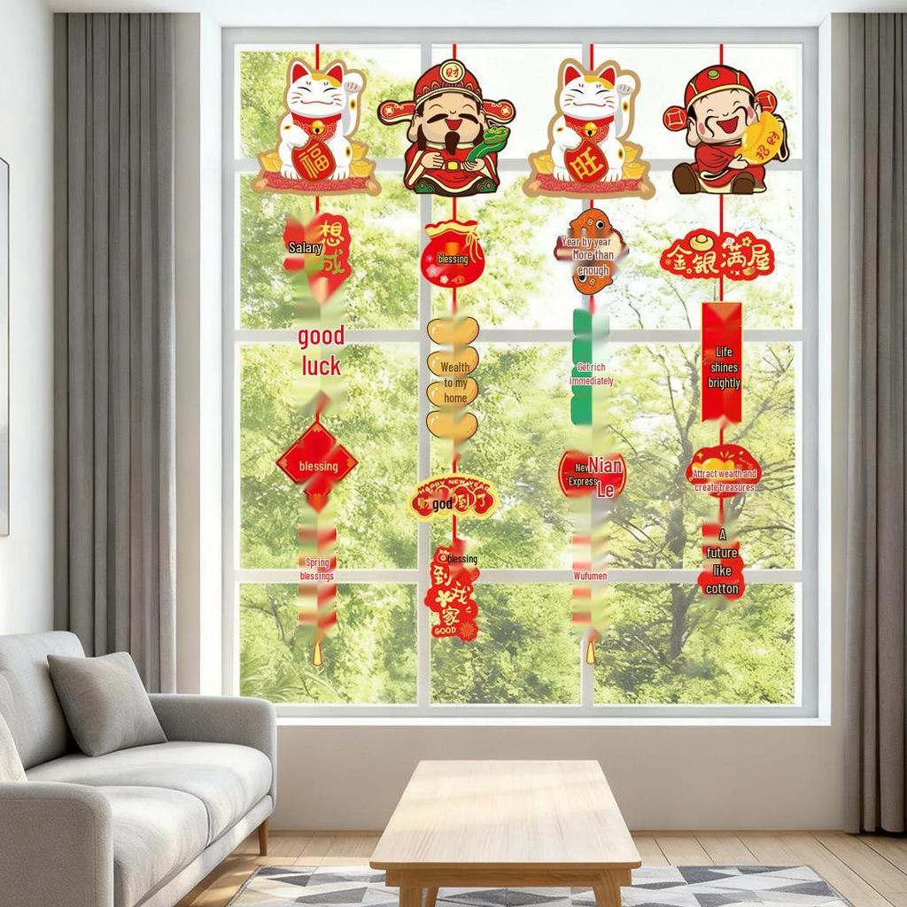 2026 Year of the Horse Cartoon Garland: Festive Hanging Ornaments for New Year's Spring Festival Celebration.