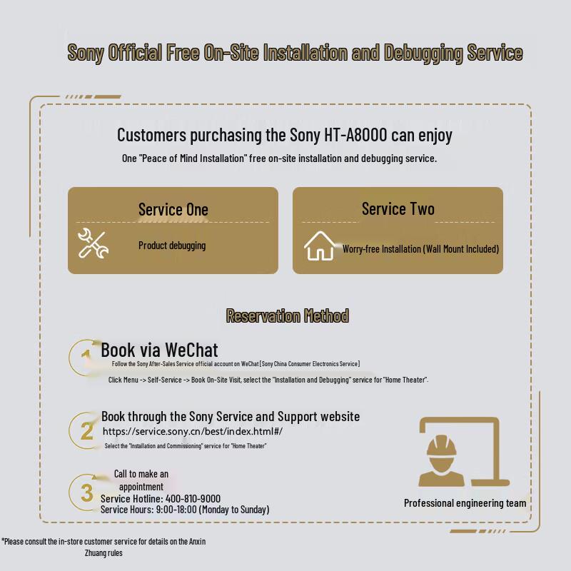 Sony HT-A8000 Soundbar with RS8 Wireless Rear Speakers CN Plug (adapter Included)