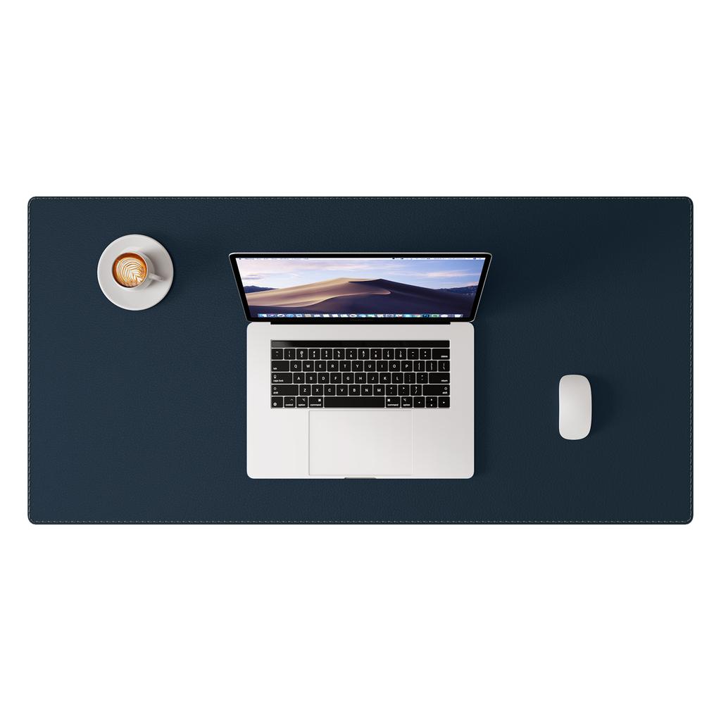 Desk Pad Protector, Mouse Pad, Desk Mat, Non-Slip with Stitched Edges PU Leather Desk Blotter for Home School