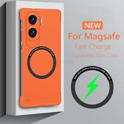 Frameless Magnetic For Magsafe Slim Case For Honor 90 Lite Honor90 Pro 100 80 GT 70 60 SE Wireless Charging Rimless Matte Hard Back Cover Shell