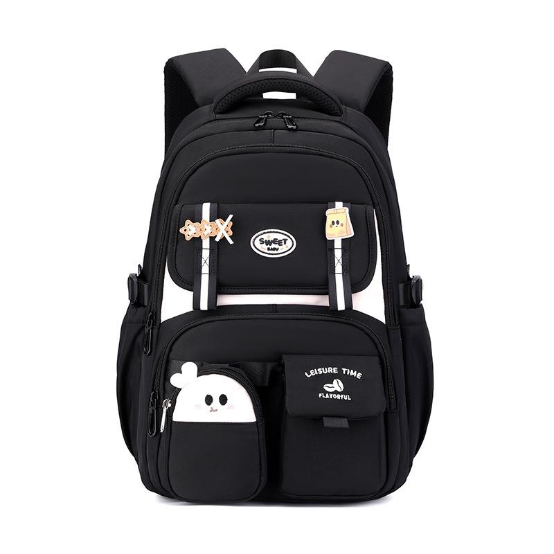 Lightweight High School Girls Schoolbag High Capacity Waterproof Wear-resistant Oxford Primary Junior High School Student Grades 3-9 Teenager Backpack