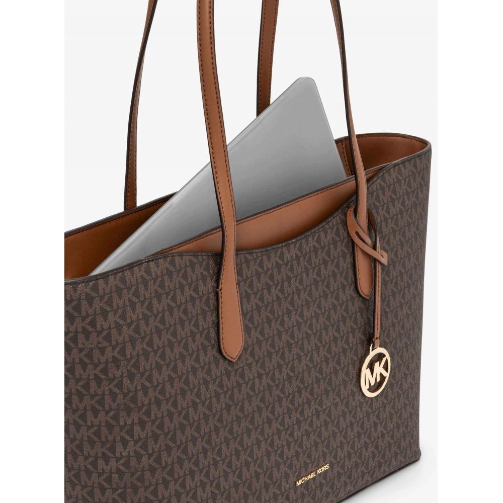 Michael Kors Arden Top Zip Tote Large Mk Signature 35f5g4xt3b200 Brown