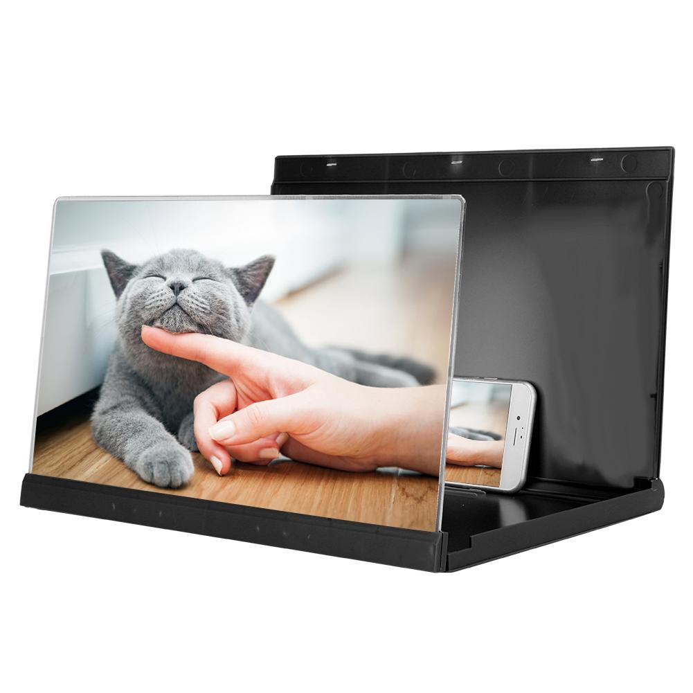 3D 14 Inch Universal Screen Magnifier Smartphone Amplifier with Foldable Bracket for VideoBlack 14