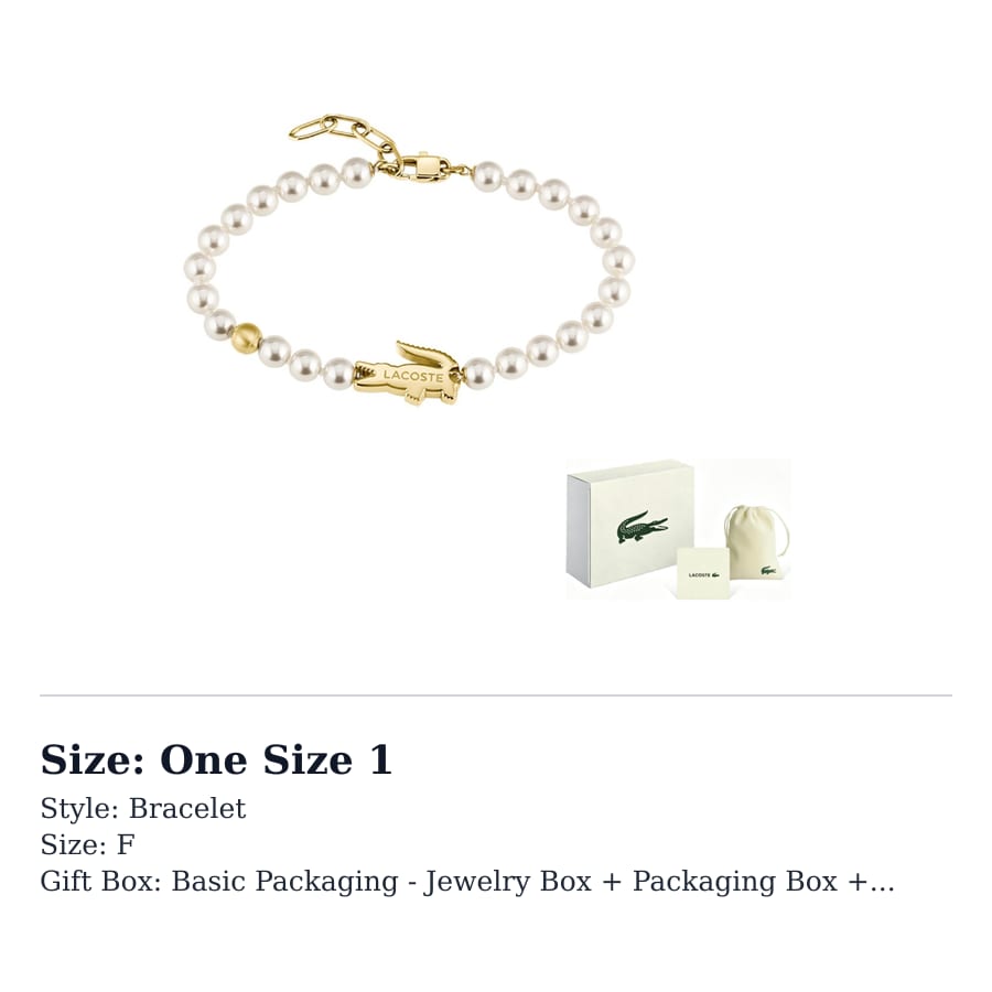 LACOSTE Bracelets Women's Gold/White 2040430