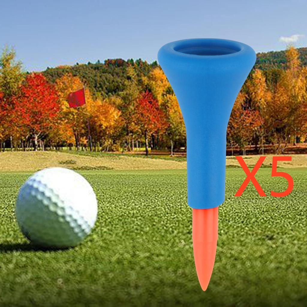 5Pcs Premium Golf Rubber Tees Almost Unbreakable 42mm Training Aid Mat 2" Heights for Range Practice Women Driving Training Gift