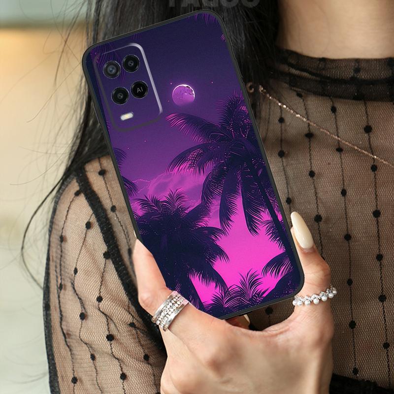 Purple Aesthetic Case For Oppo A74 A94 A54 A80 A60 A40 A18 A38 A58 A78 A98 A96 A76 A16 A15 A17 A57 A77 A5 Pro