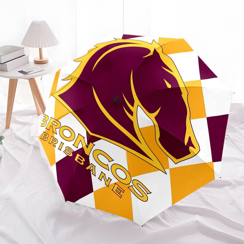 Broncos, Brisbane Automatic Opening and Closing, 8 rib Structure Portable Umbrella, Suitable for Men and Women in All Seasons Perfect Gift