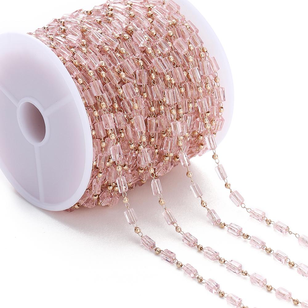 1Meter Bohemian Necklace Chain Cuboid Cube Beads Chains for DIY Necklace Bracelets Jewelry Making Accessories Handmade Chain