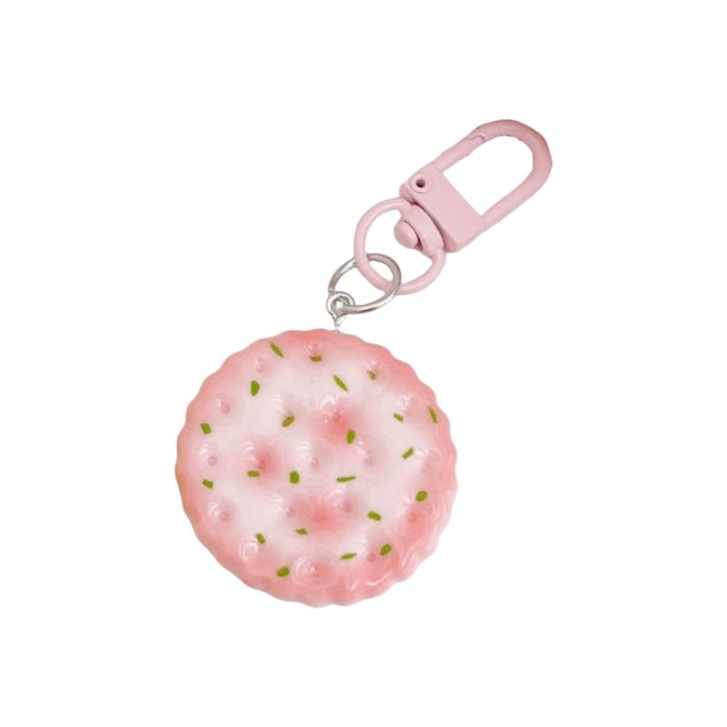 

Lifelike Biscuit Style Keychain Decoration Safe Delicate Craftsmanship Versatile Fashion Key Holder Accessory For All рожевий