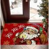 Santa Claus Hohohoho Doormat with Santa Claus Holiday Floor Mat Suitable Red Green Front Doors Holiday Home Decoration Christmas