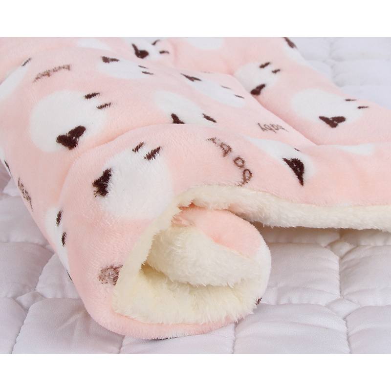 Blanket Warm Pet Pad Beds Cartoon Pattern Antislip Cats Dogs House Lamb Fleece