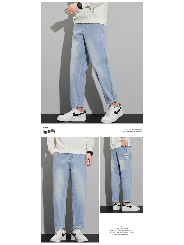 WilliamPOLO Men's Retro Autumn Casual Straight-Leg Jeans