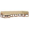 Outdoor Sofa Set with Cushions 7 Pcs Natural and Beige