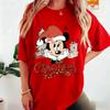 Disney Mickey Mouse Minnie Christmas T Shirt Women Men Cotton Short Sleeve Holiday Sweater Graphic Tee Party Family Winter Top